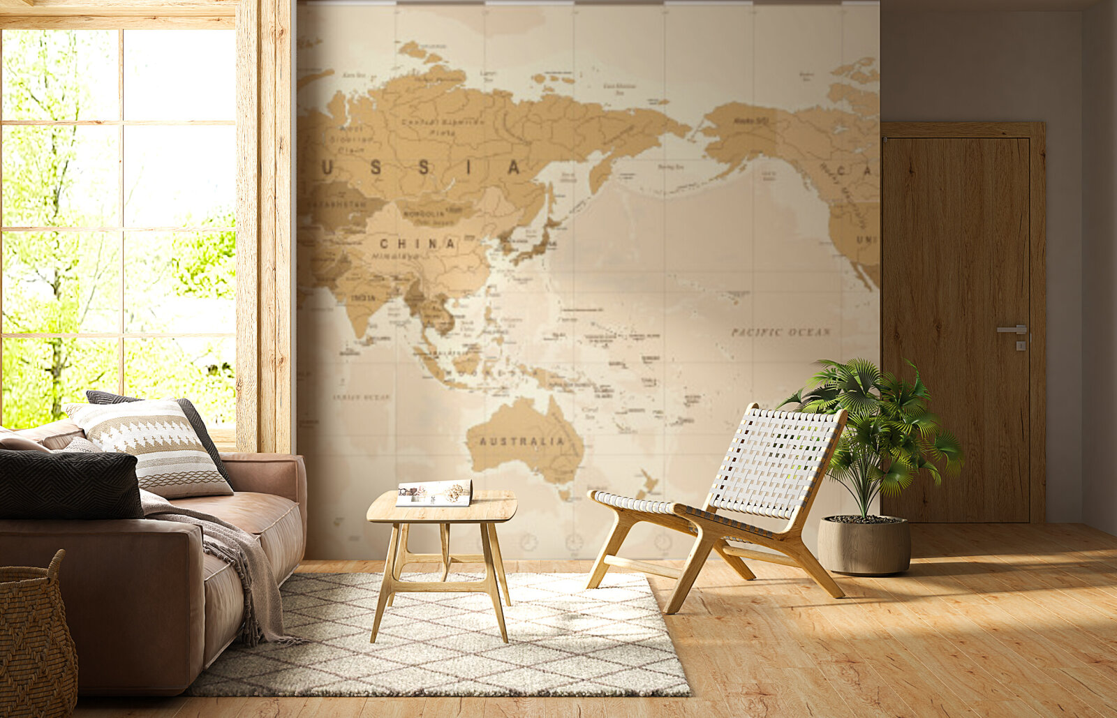 Vintage World Map Mural
