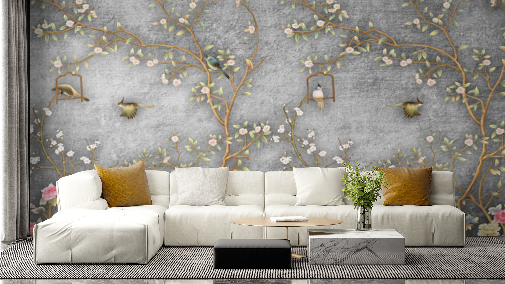Vintage Blossom and Birds