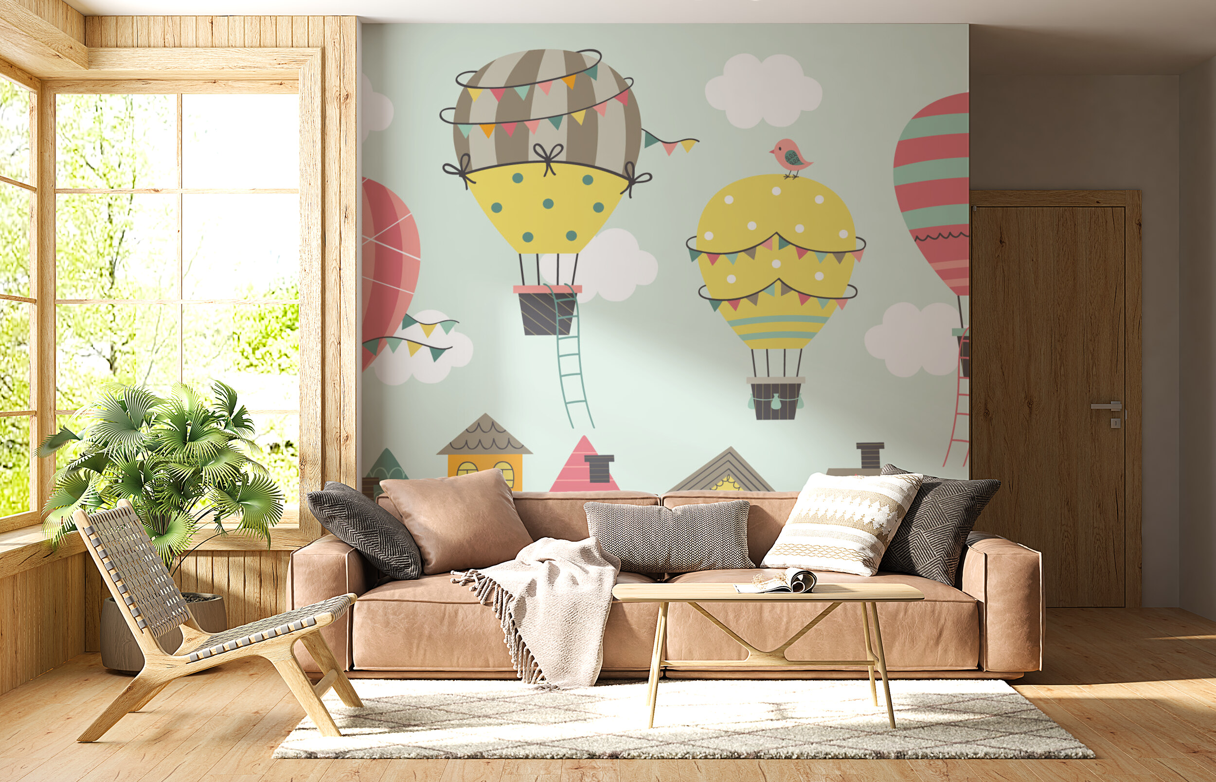 Whimsical Town and Balloons