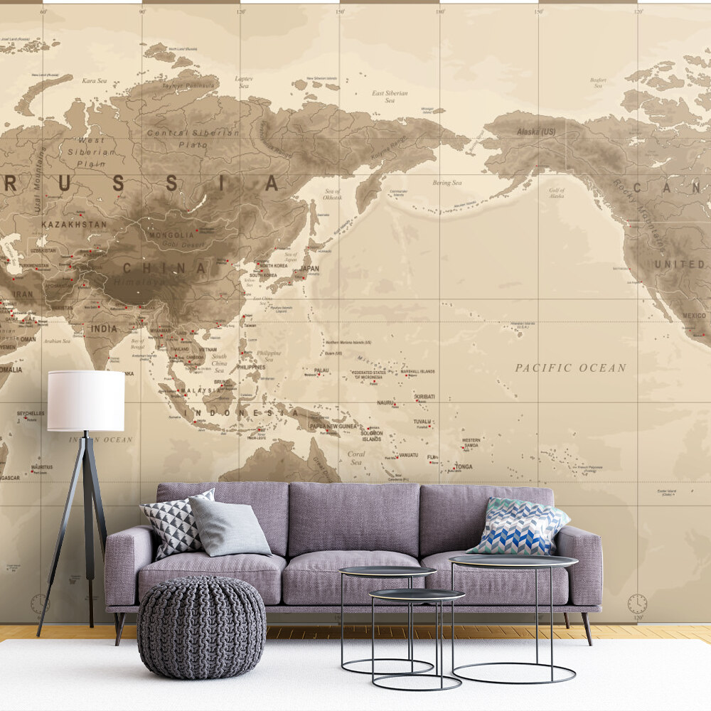 Vintage World Map Wallpaper