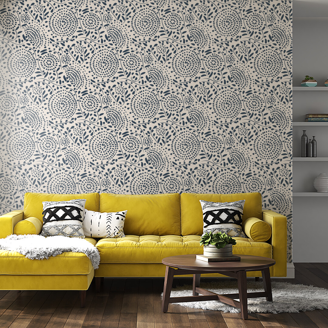 Elegant Blue and White Geometric Mosaic