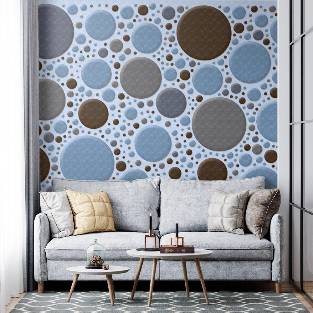 Blue and Brown Bubble Motif