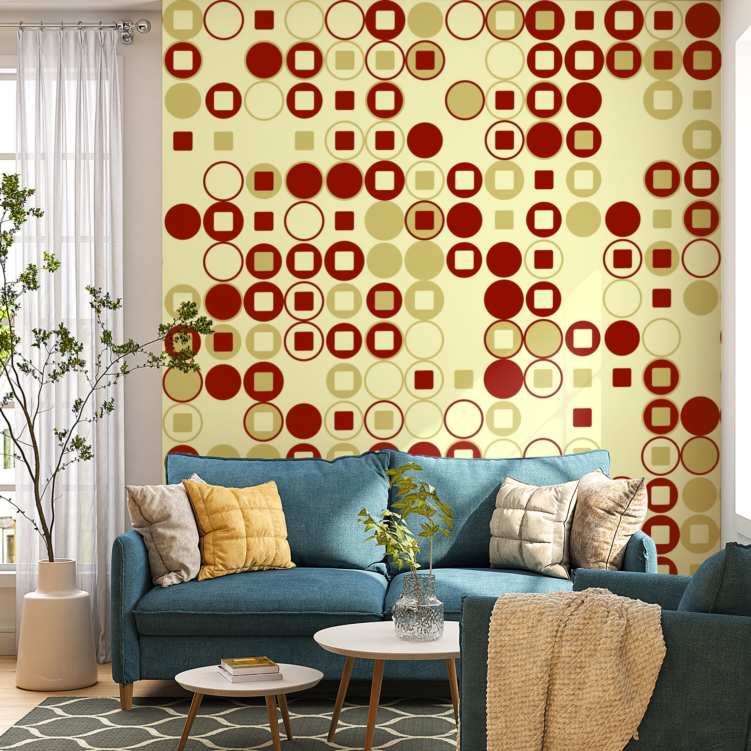 Modern Geometric Red Circles