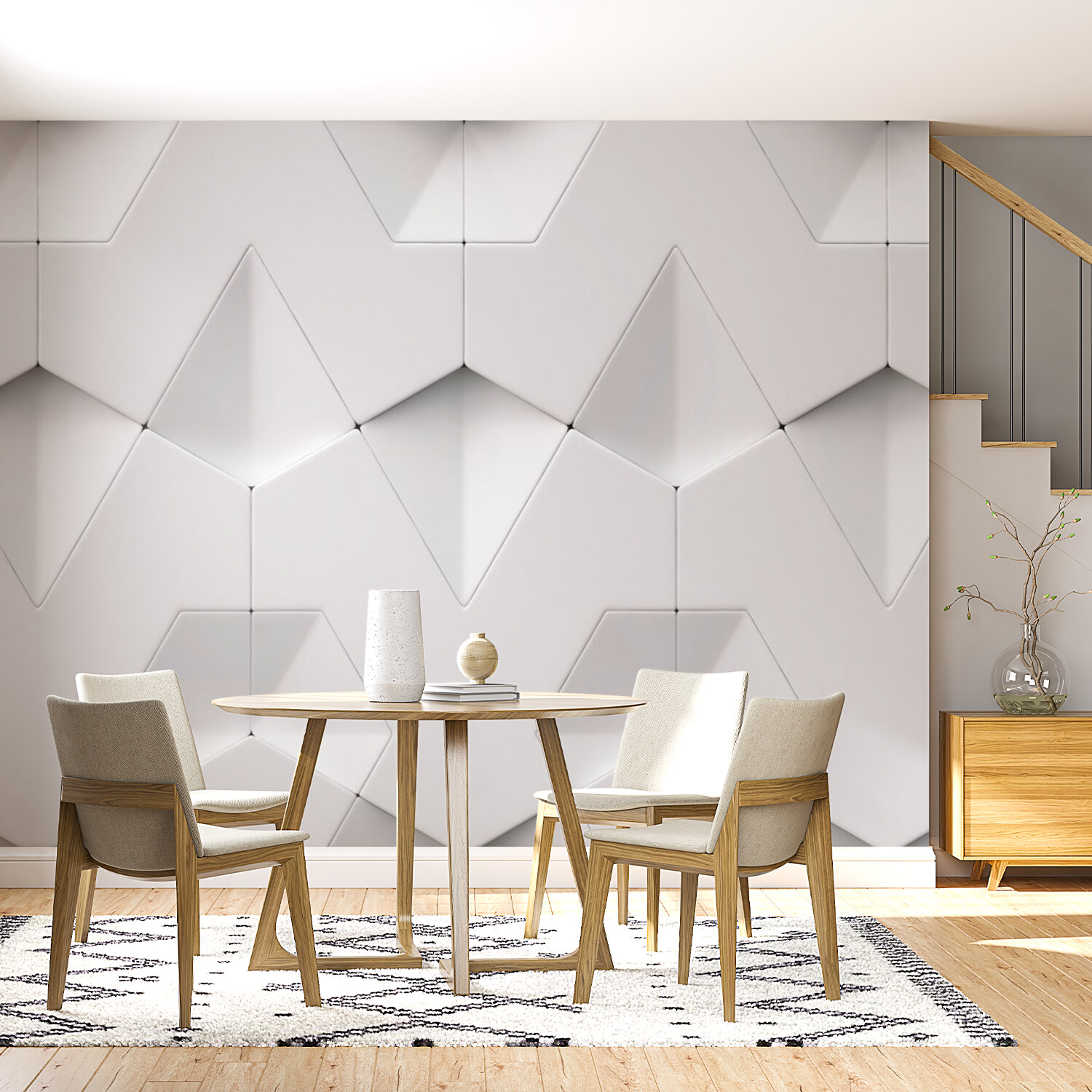 Geometric White 3D Illusion