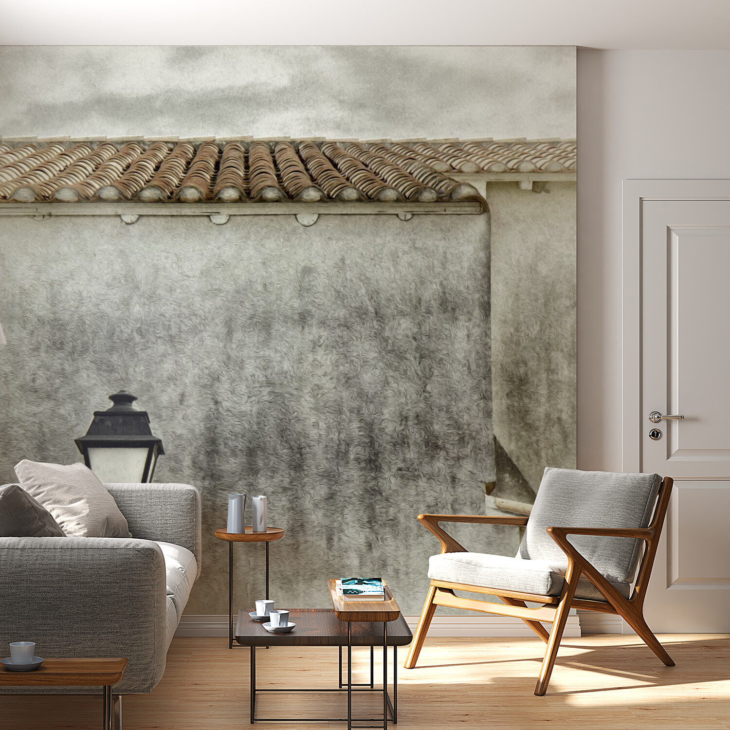 Vintage Textured Wall with Lantern