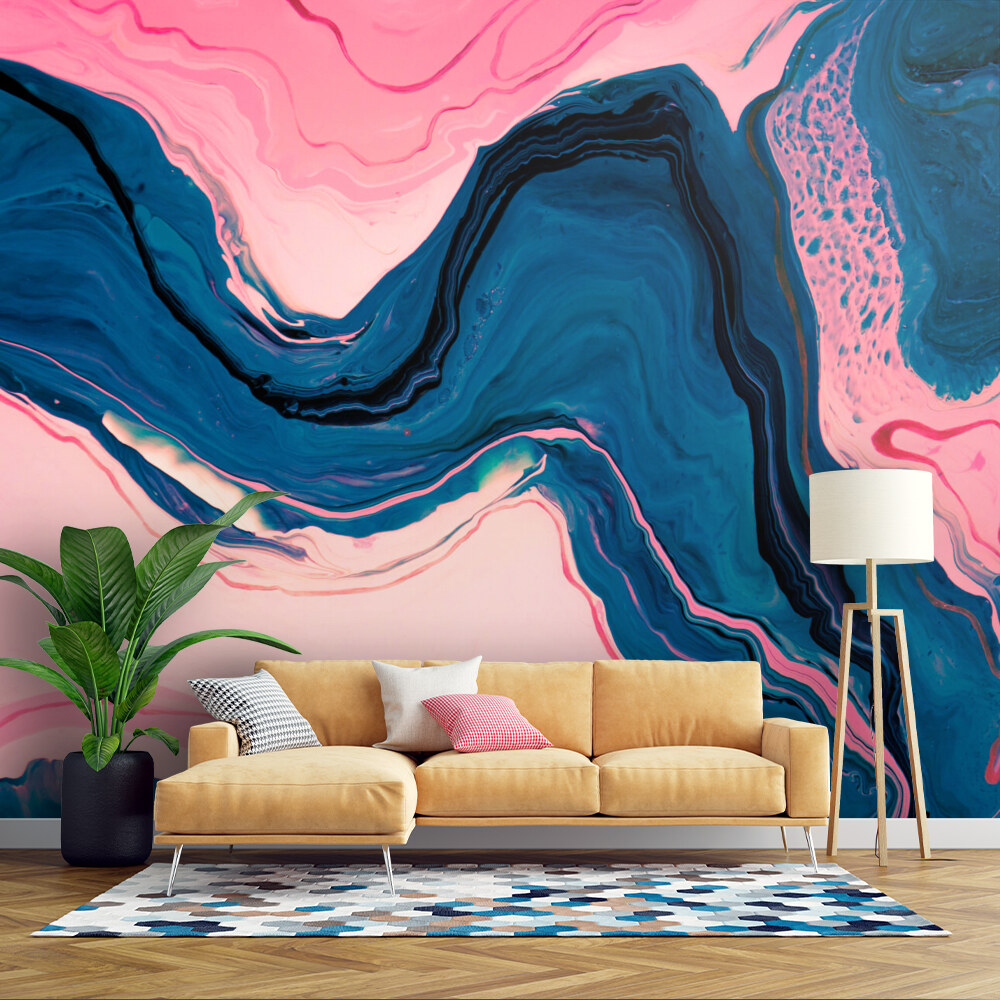 Sapphire and Rose Abstract Swirls