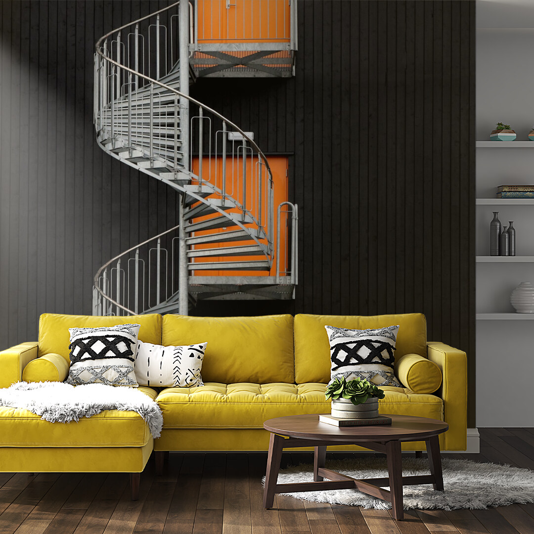 Urban Contrast Spiral Staircase