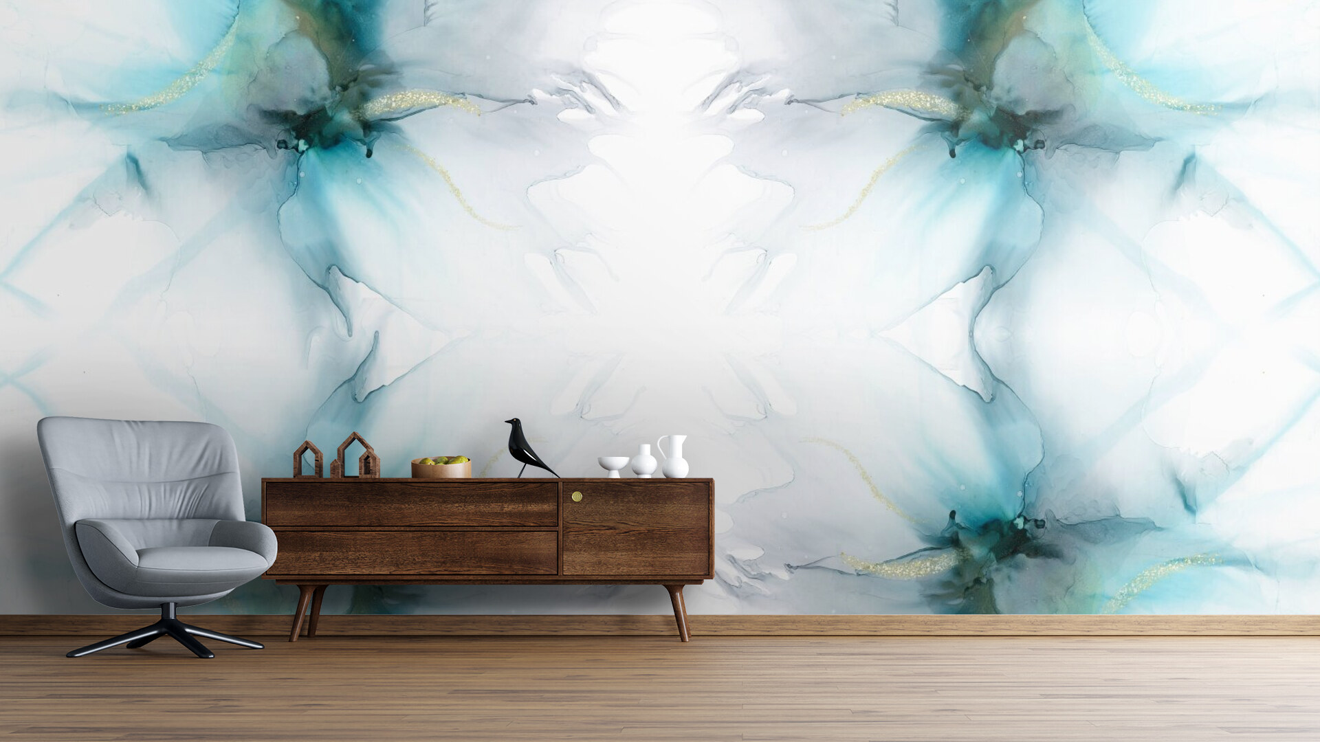 Ethereal Aqua Blossom