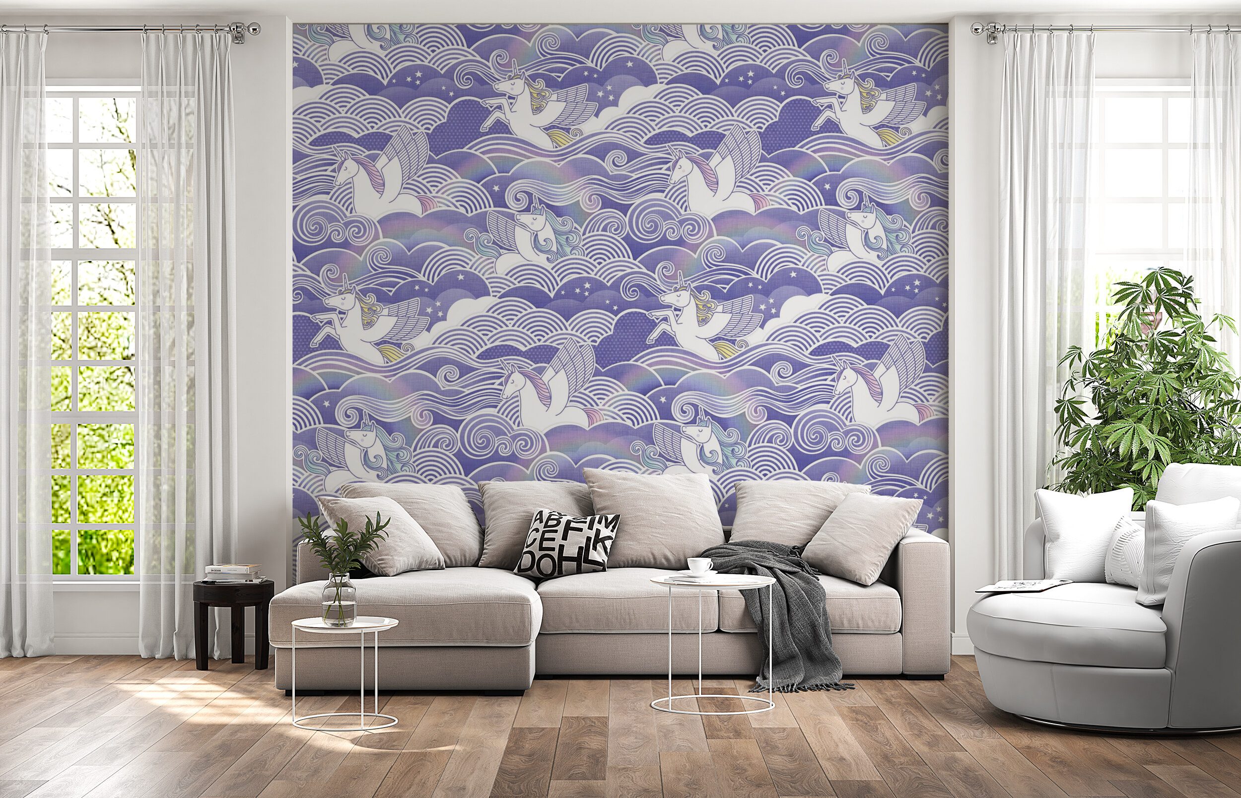 Mystical Unicorns in Starry Night
