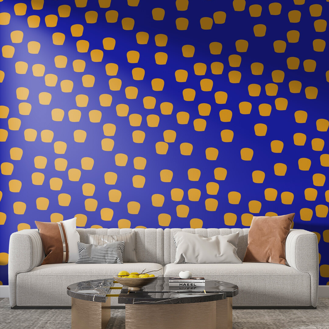 Golden Dots on Royal Blue