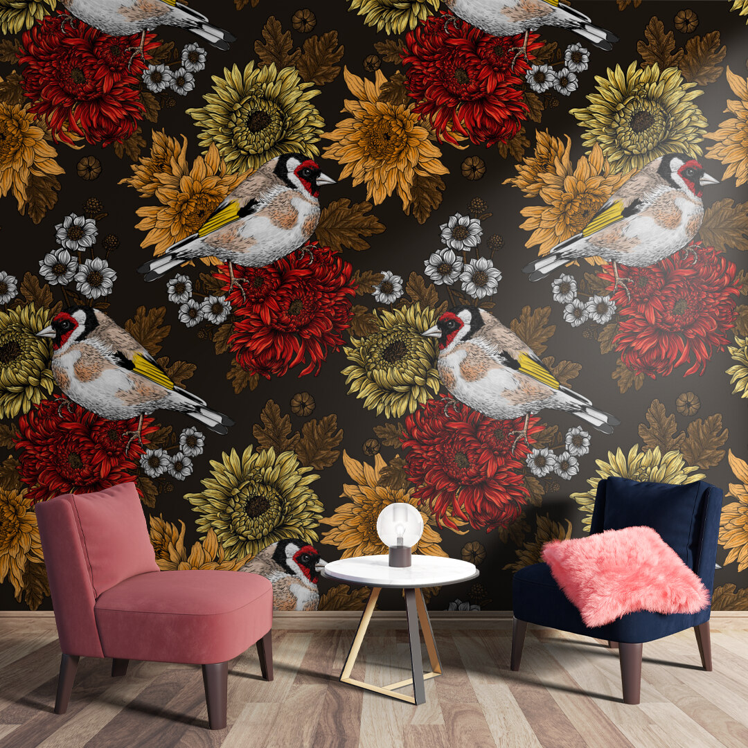 Autumnal Birds and Blooms