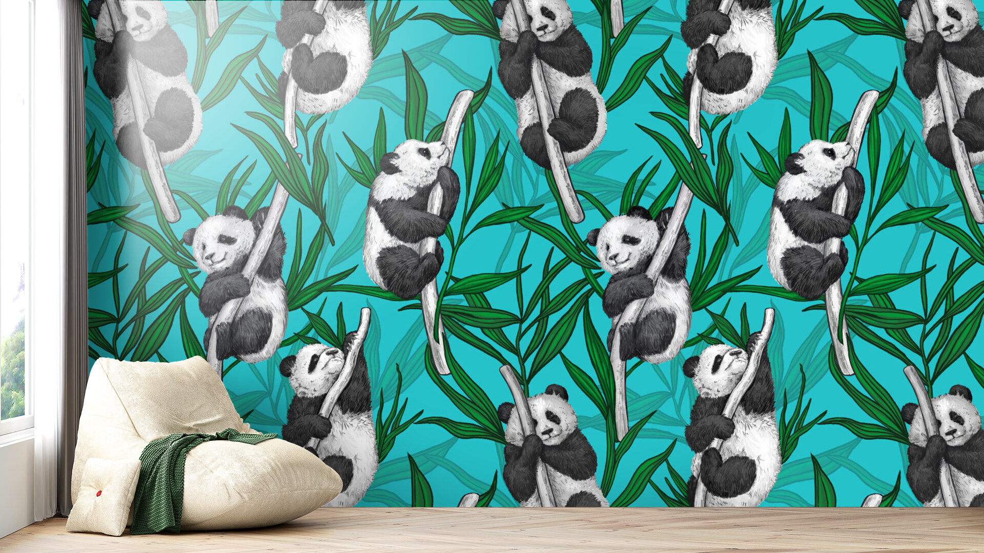 Playful Pandas in the Bamboo Forest