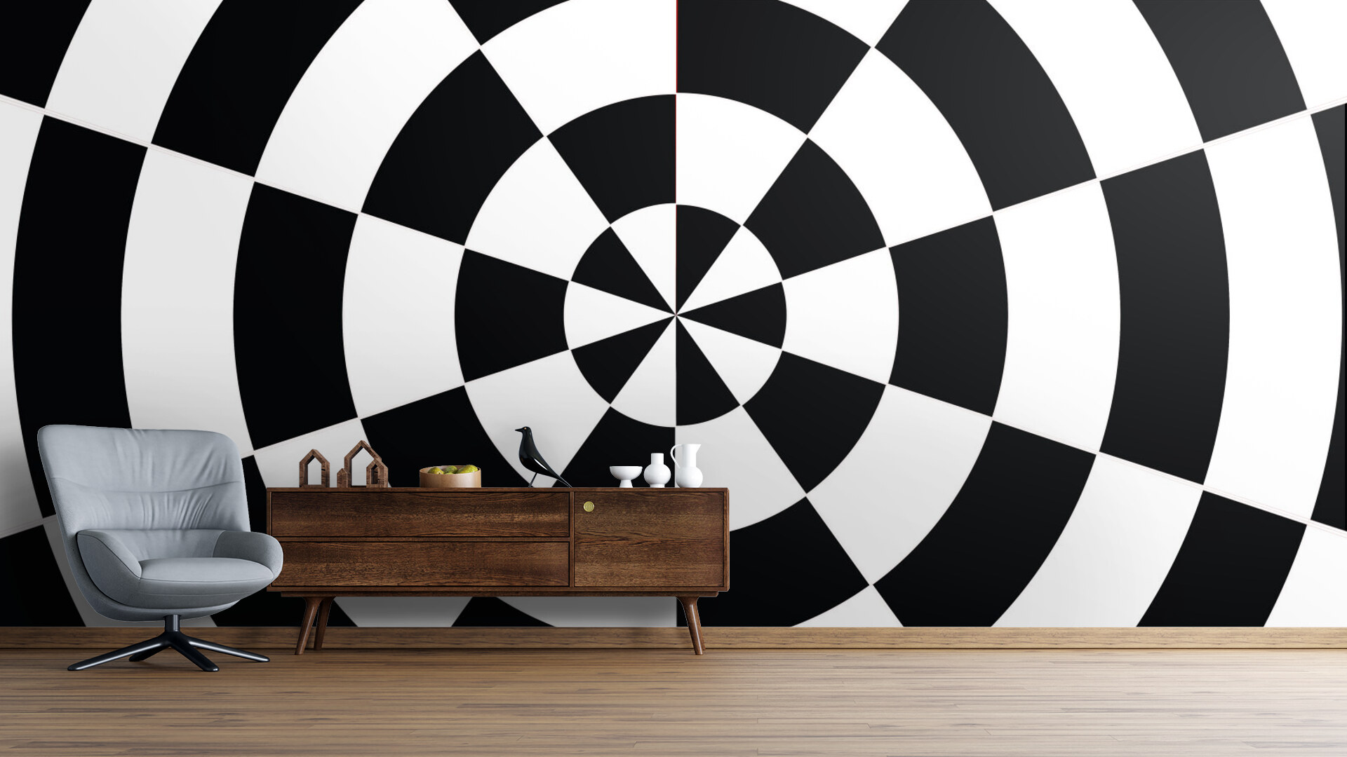 Monochrome Spiral Illusion