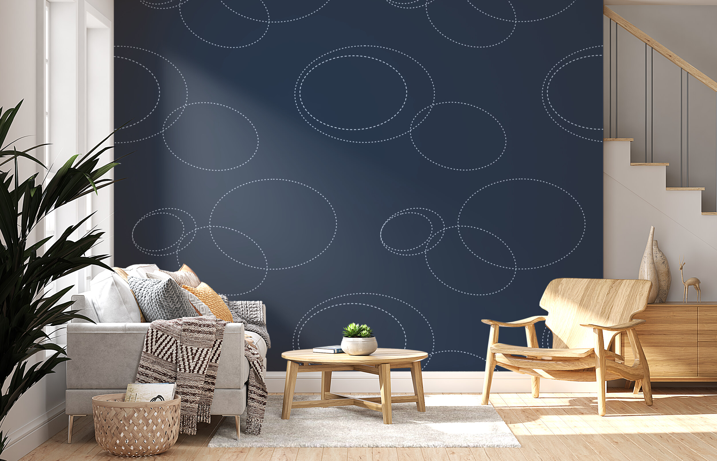 Navy Blue Orbit Circles