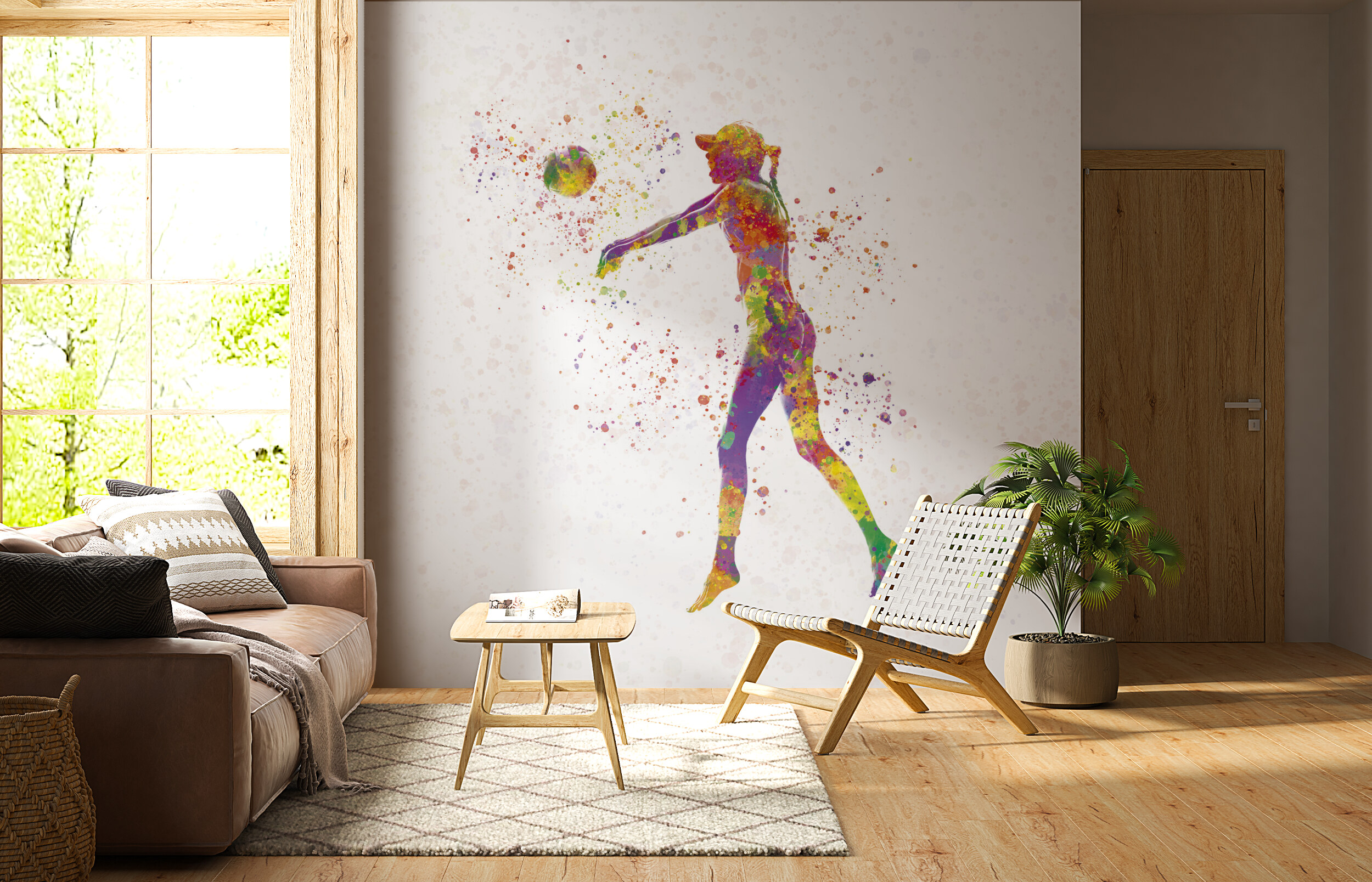 Colorful Silhouette Athlete