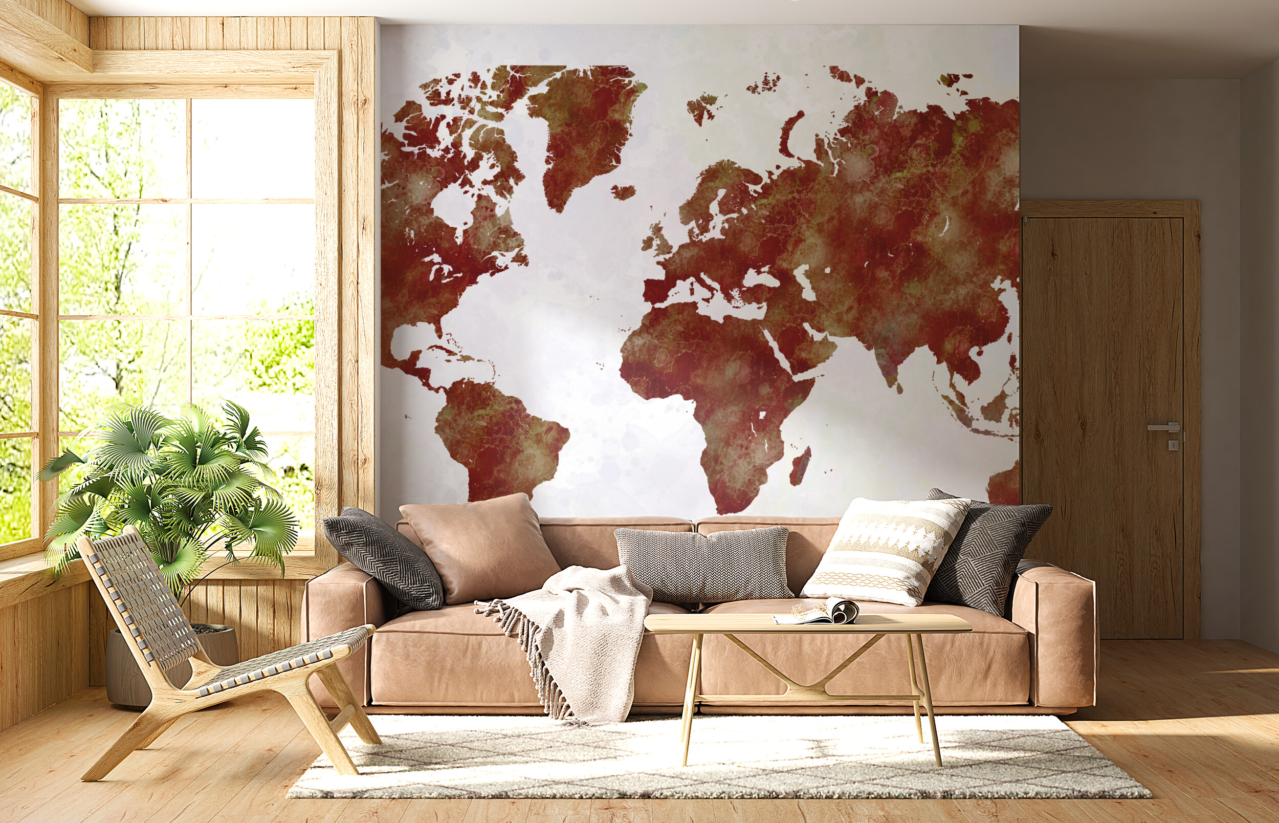 Vintage Watercolor World Map