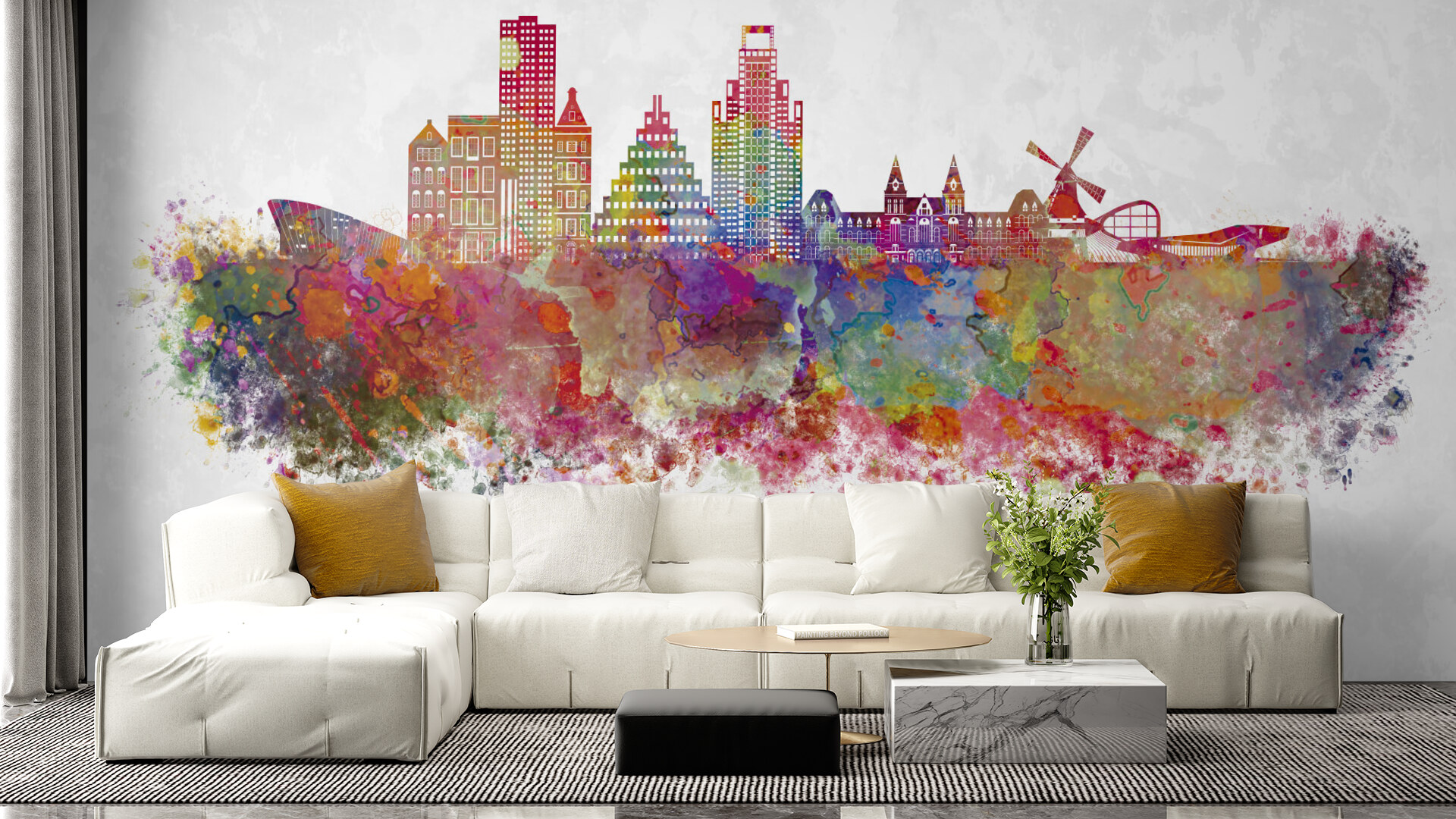 Amsterdam Watercolor Skyline