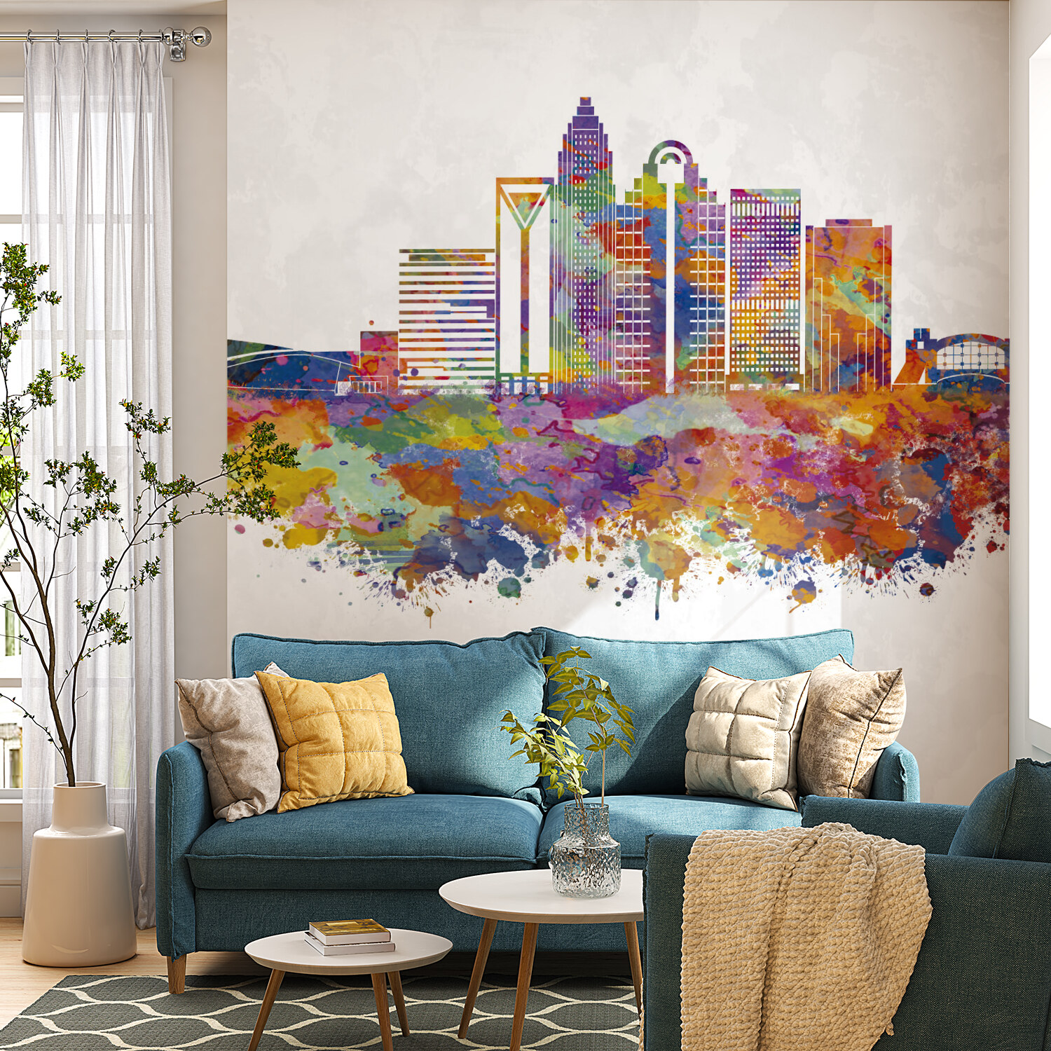 Colorful Charlotte Skyline