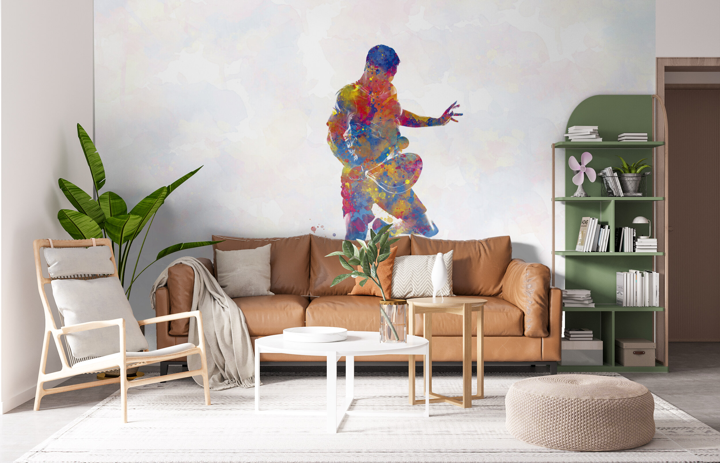 Colorful Athlete Silhouette