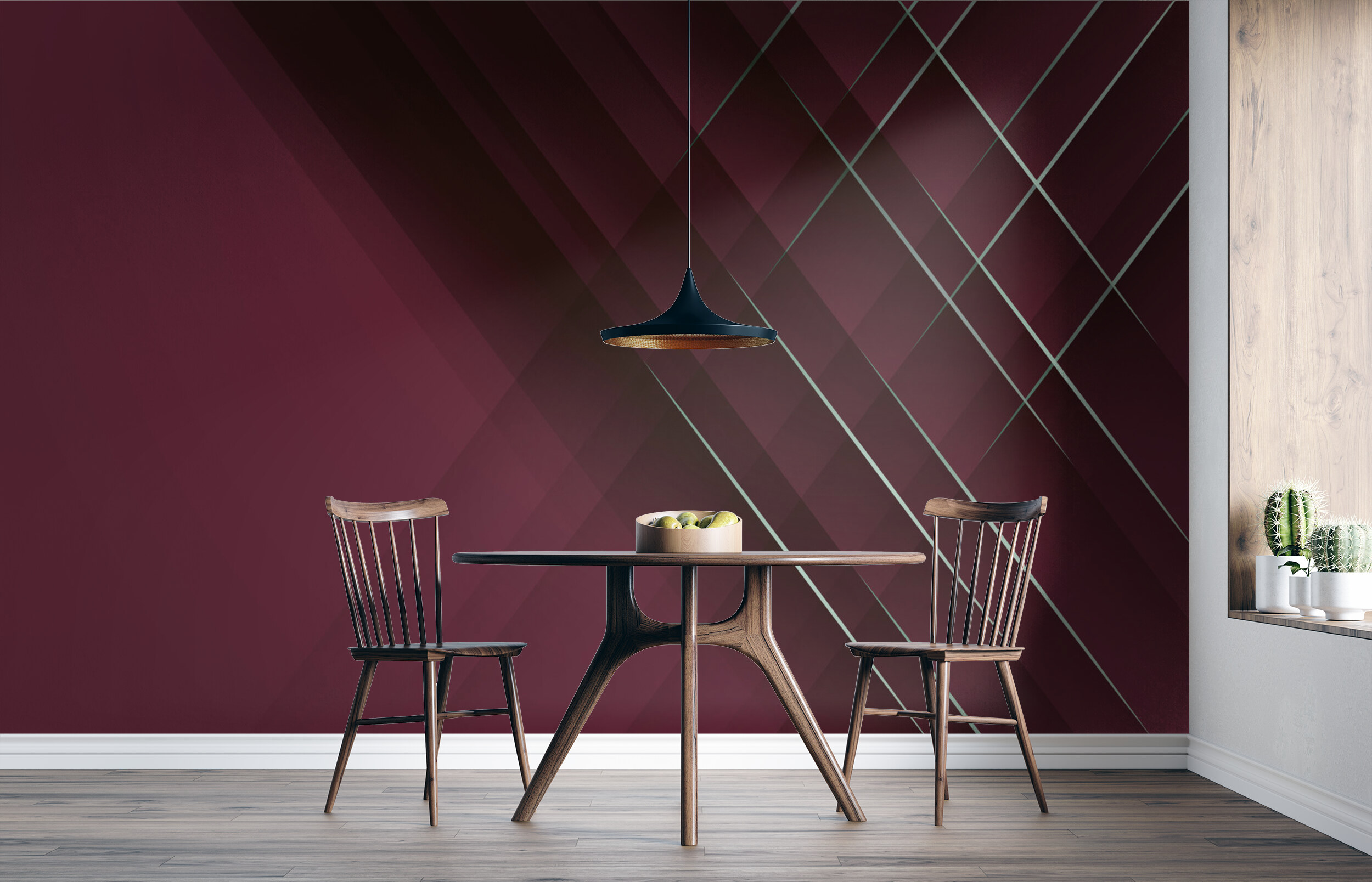Crimson Lines Abstract