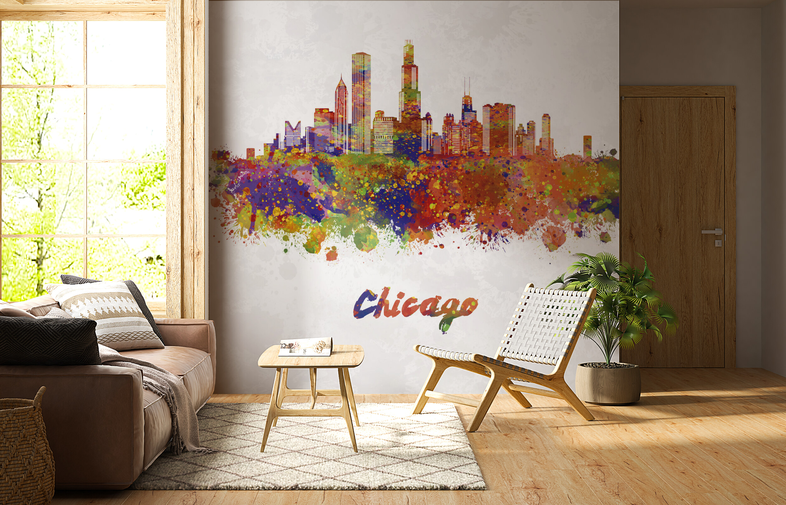 Colorful Chicago Skyline