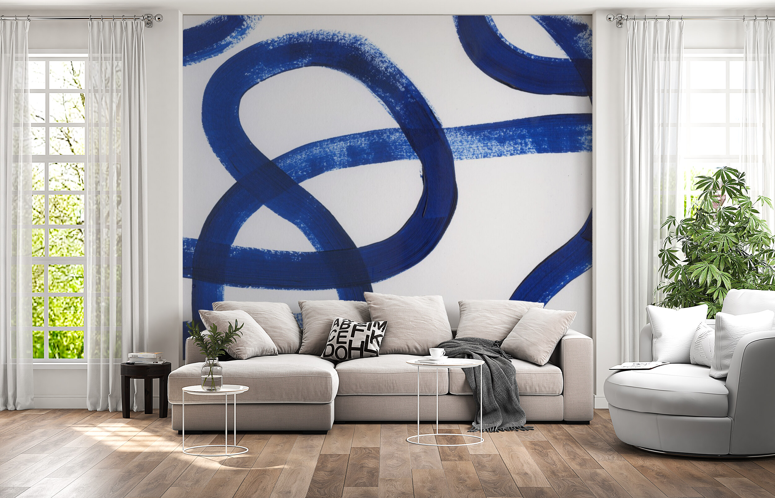 Blue Swirls Abstract Art