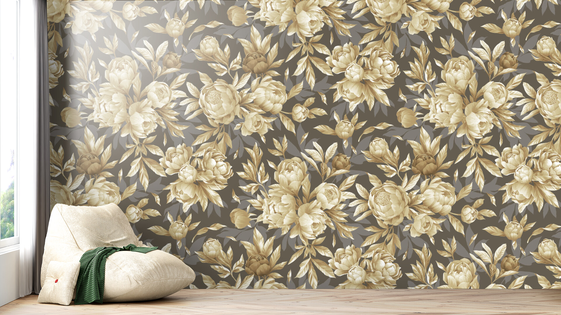 Golden Peony Elegance