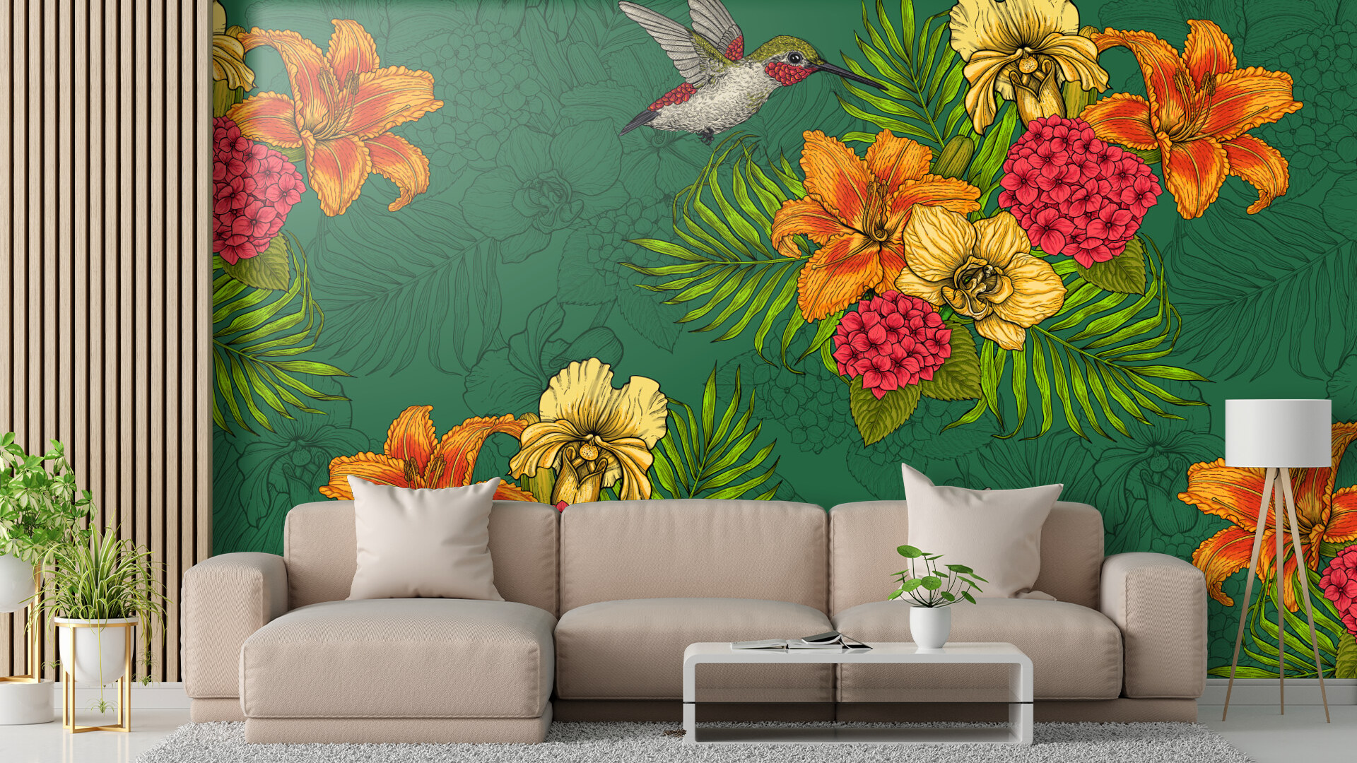 Colibri și buchet tropical