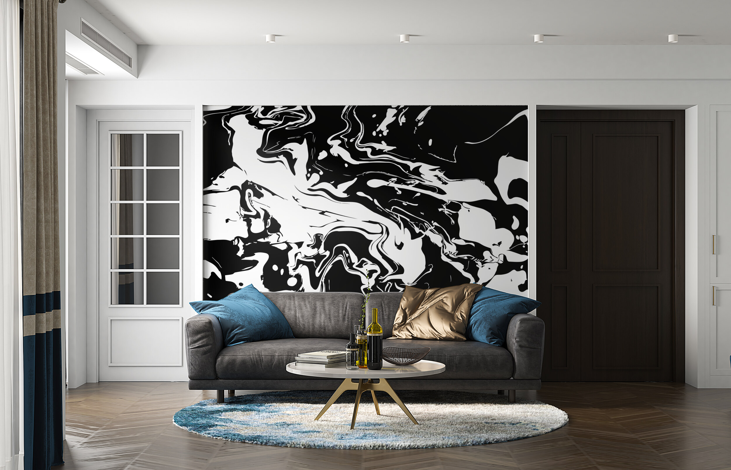 Monochrome Liquid Swirl