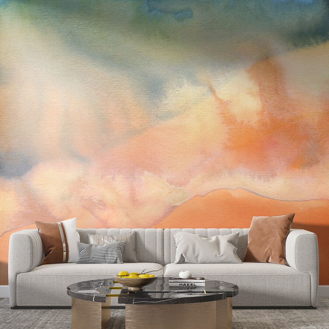 Sunset Hues Watercolor Mural