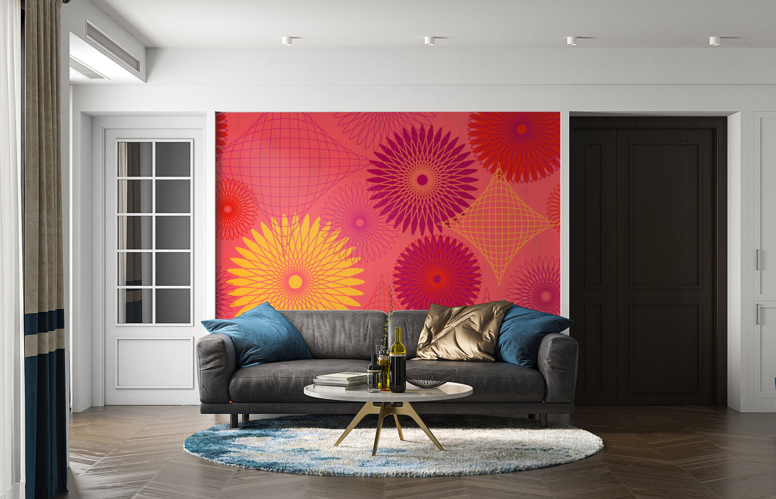 Radiant Geometric Blossoms