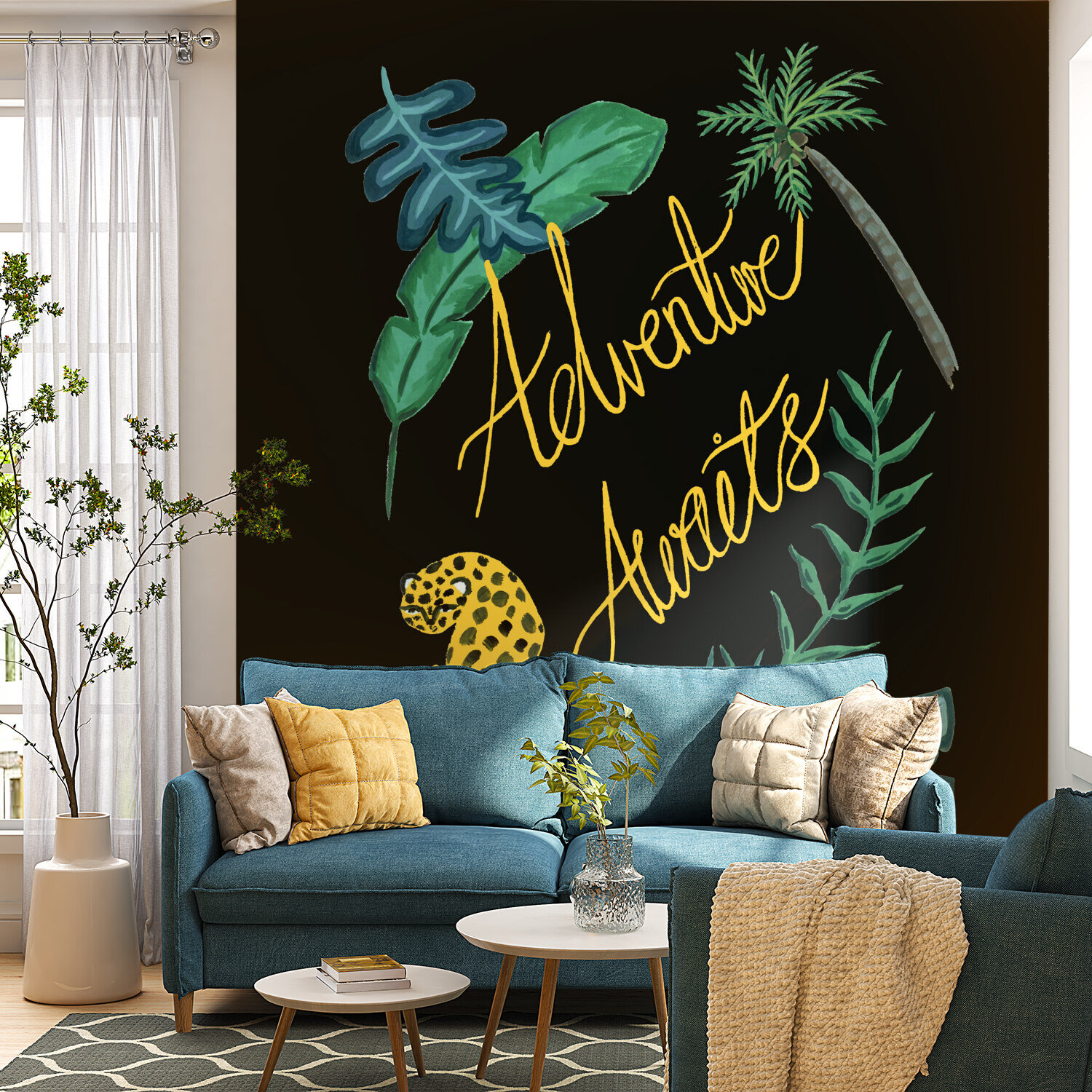 Adventure Awaits typographical tropical art