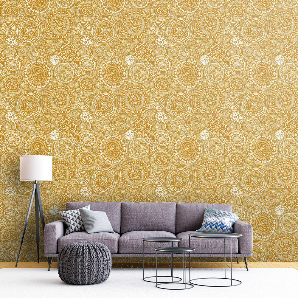 Wall Mural Golden Gypsy Luck Mandalas 2