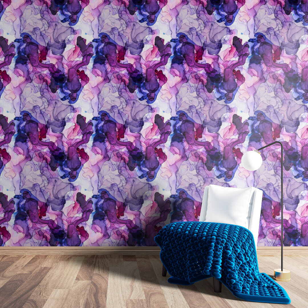 Alcohol Ink Art In Purple Hues