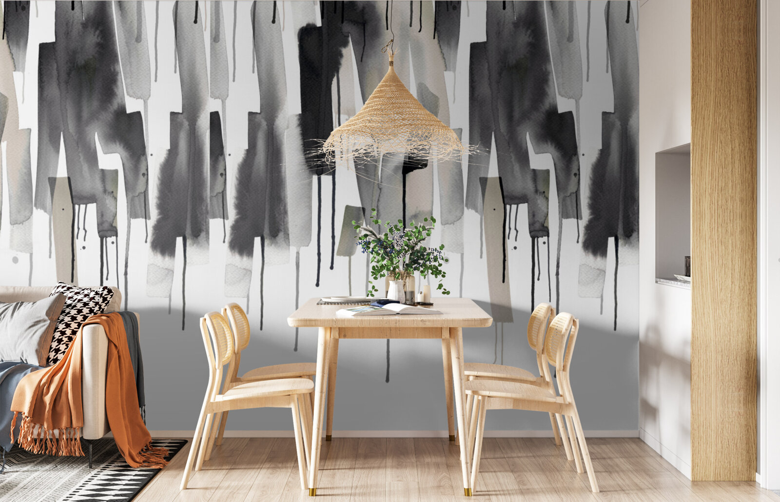 Watery Stripes Beige Black