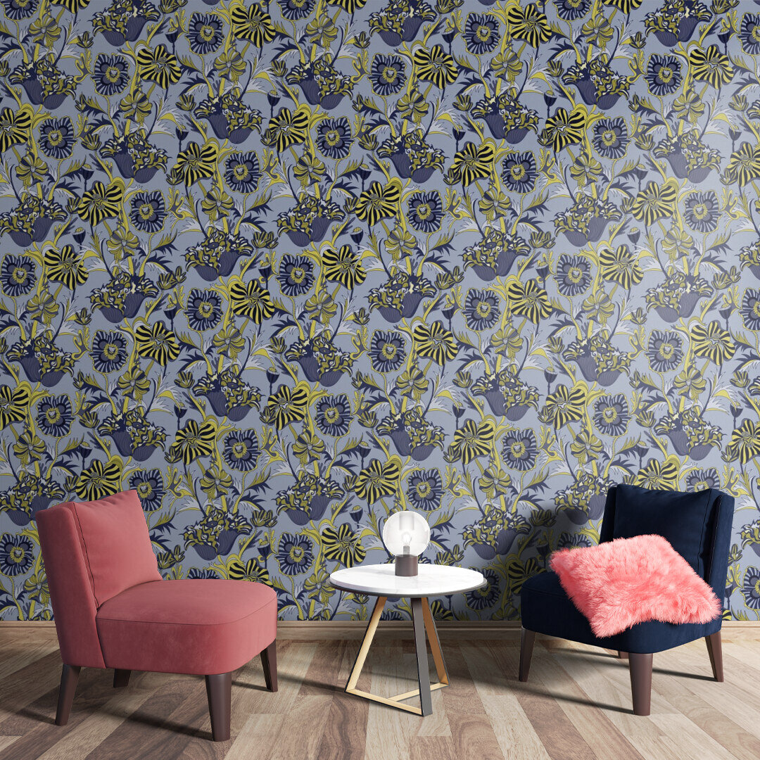 Blue Blossom Mural
