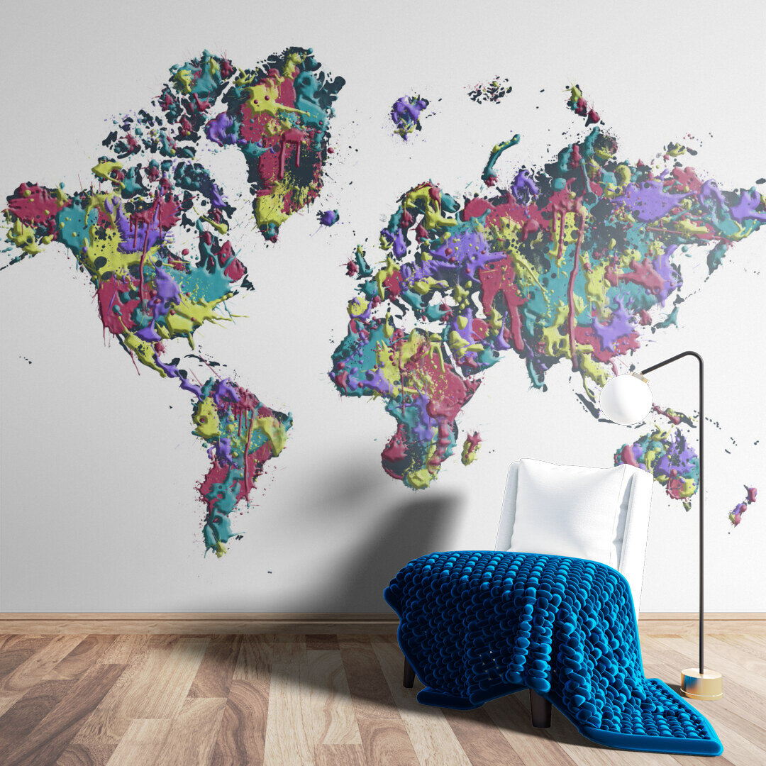Color Splashed World Map