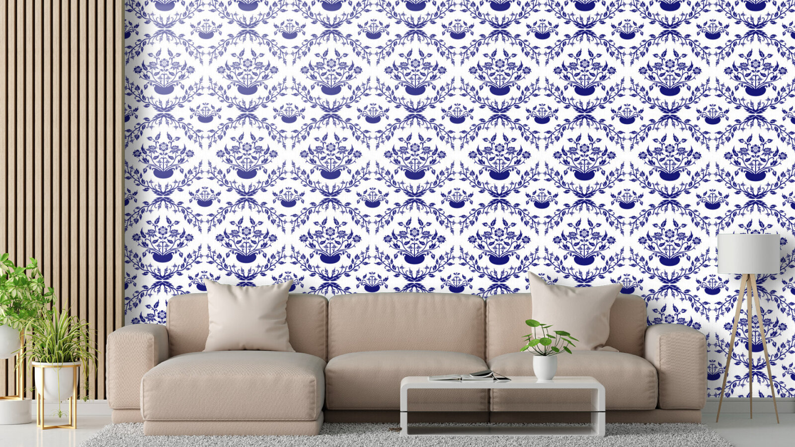 Elegant Blue Damask
