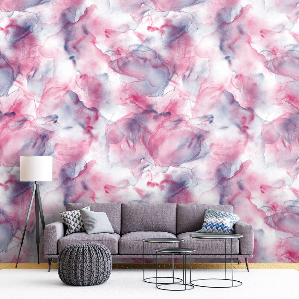 Blushing Swirls Abstract Wallpaper