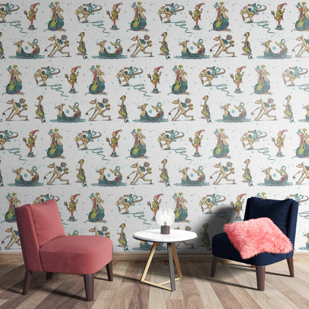 Whimsical Mermaid and Seahorse Adventure