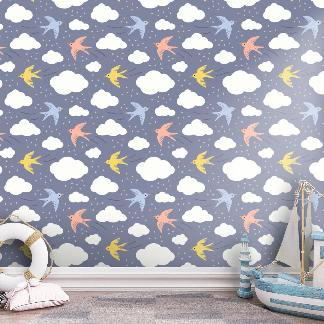 Swallows on a night sky