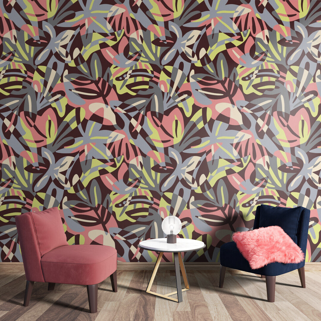 Maximalist leaves shapes - pastel colors