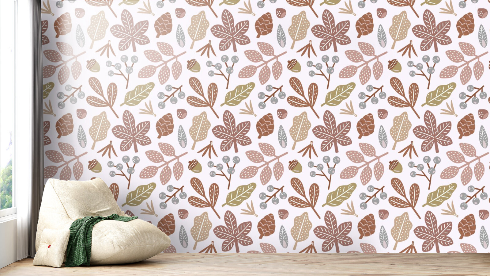 Winter leaves and fruits on  light background