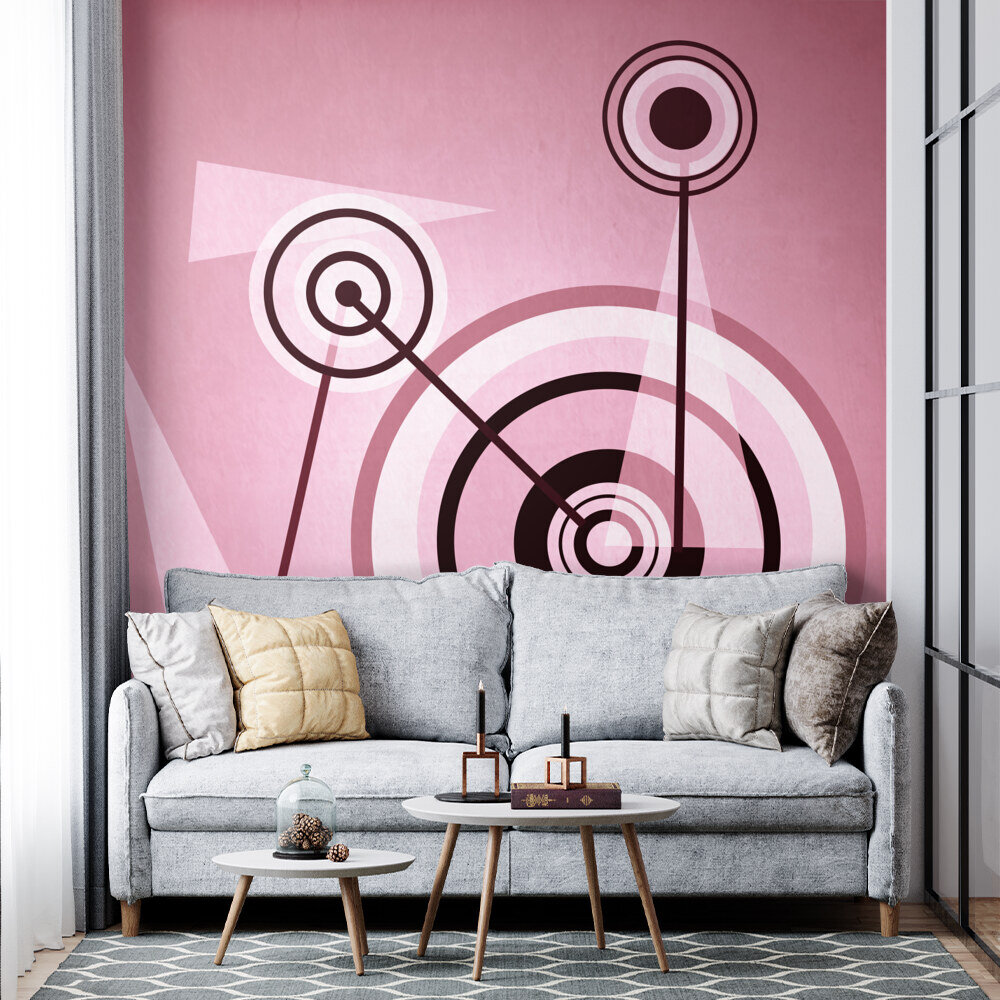 Pink abstract bicycle Kandinsky style
