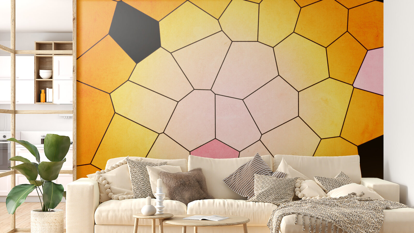 Mosaic of golden Honeycombs