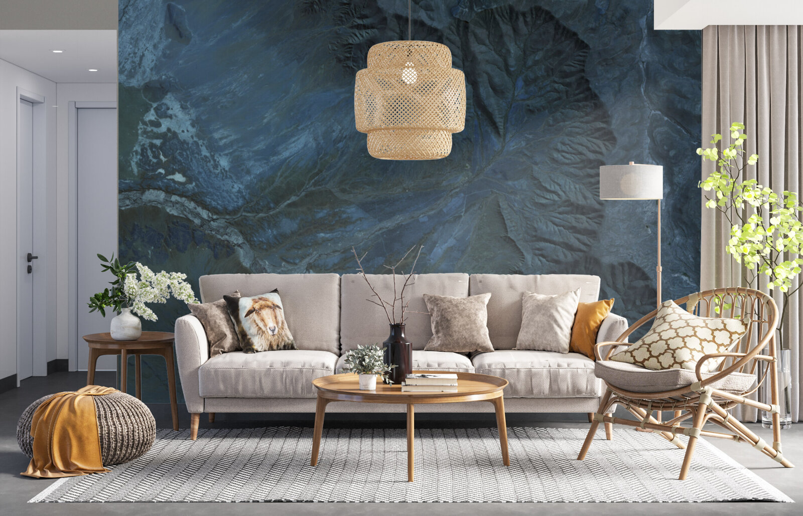 Mystic Blue Forest Wall Mural