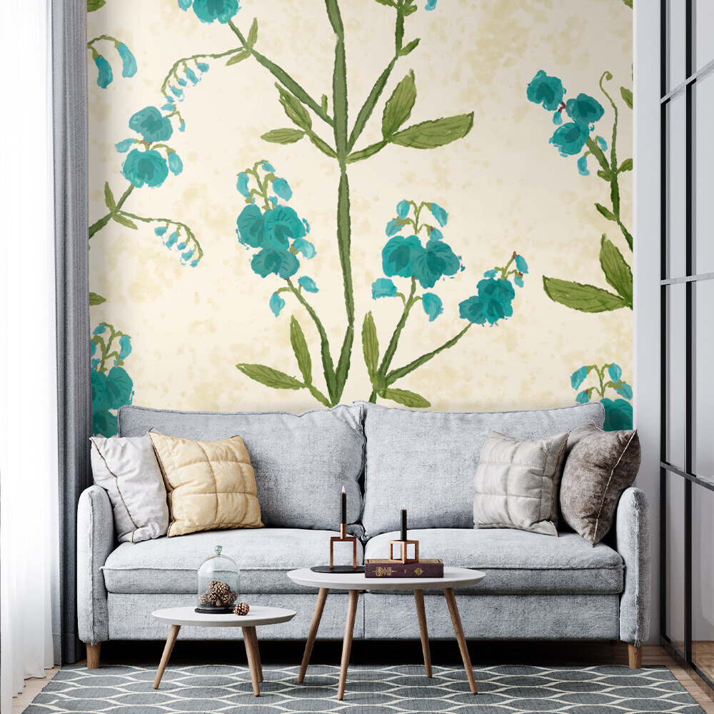 Wallcoverings Heartful Sweet Peas Blue 1715798230