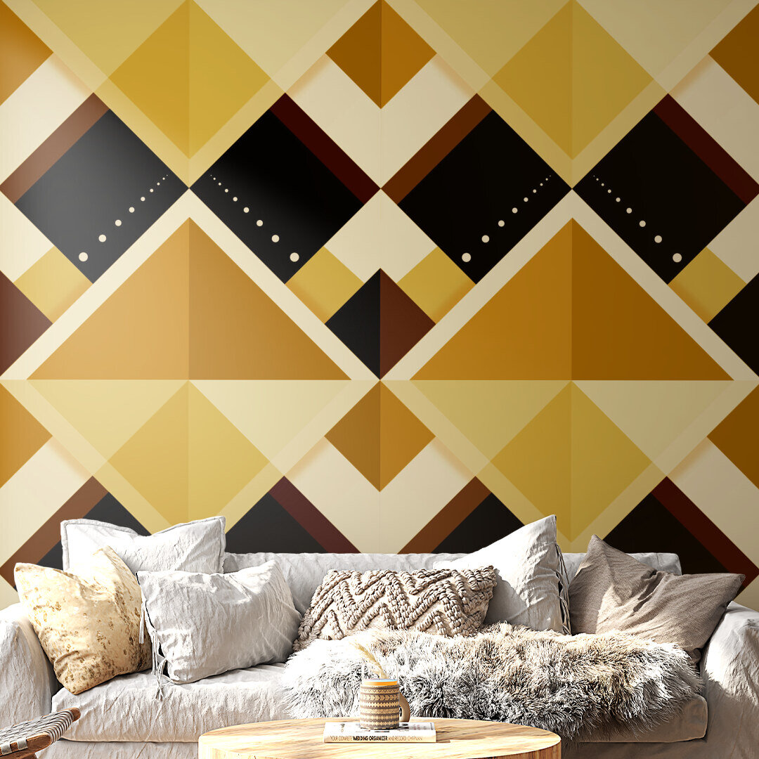 Wallcoverings Glamorous Honey Golden Rhombus 1716287477