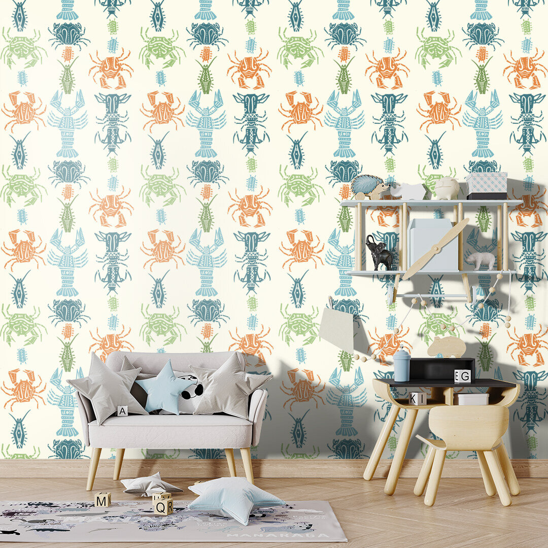 Wallcoverings Happy Crabs On Sandy Beach 1716288294