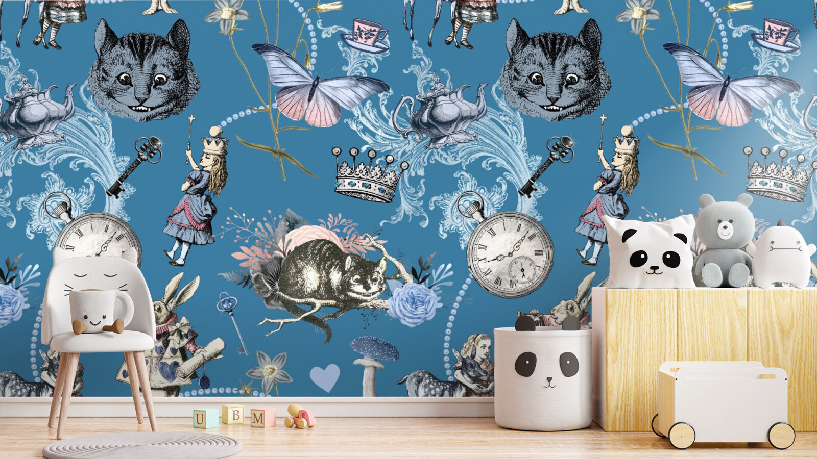 ALICE WONDERLAND Blue Pattern